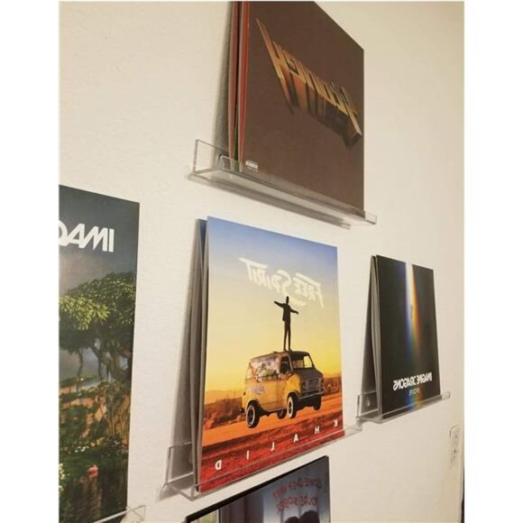 3Pack Vinyl Record Wall Mount Holder-12Inch Clear Acrylic Shelf for Vinyl Record - Picture 3 of 7